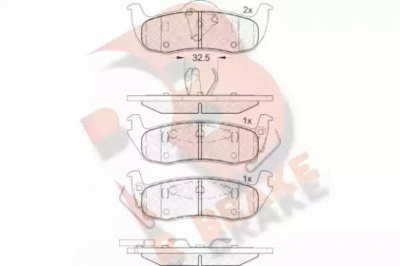 R BRAKE rb1766 -  Комплект тормозных колодок, дисковый тормоз